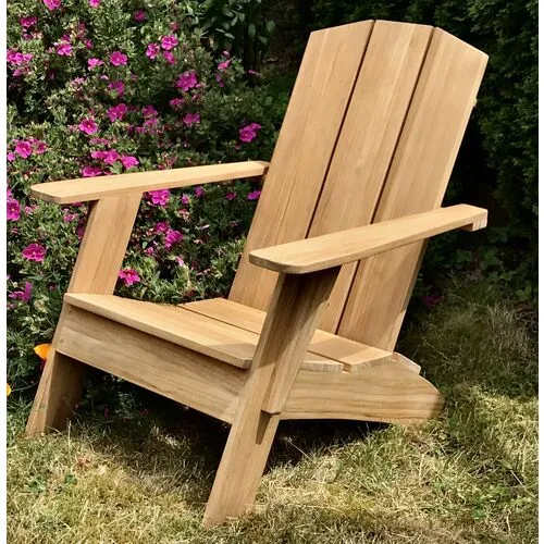 Hagen Teak Adirondack Outdoor Chair - Natural - Brown