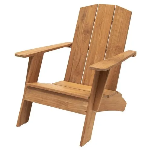 Hagen Teak Adirondack Outdoor Chair - Natural - Brown