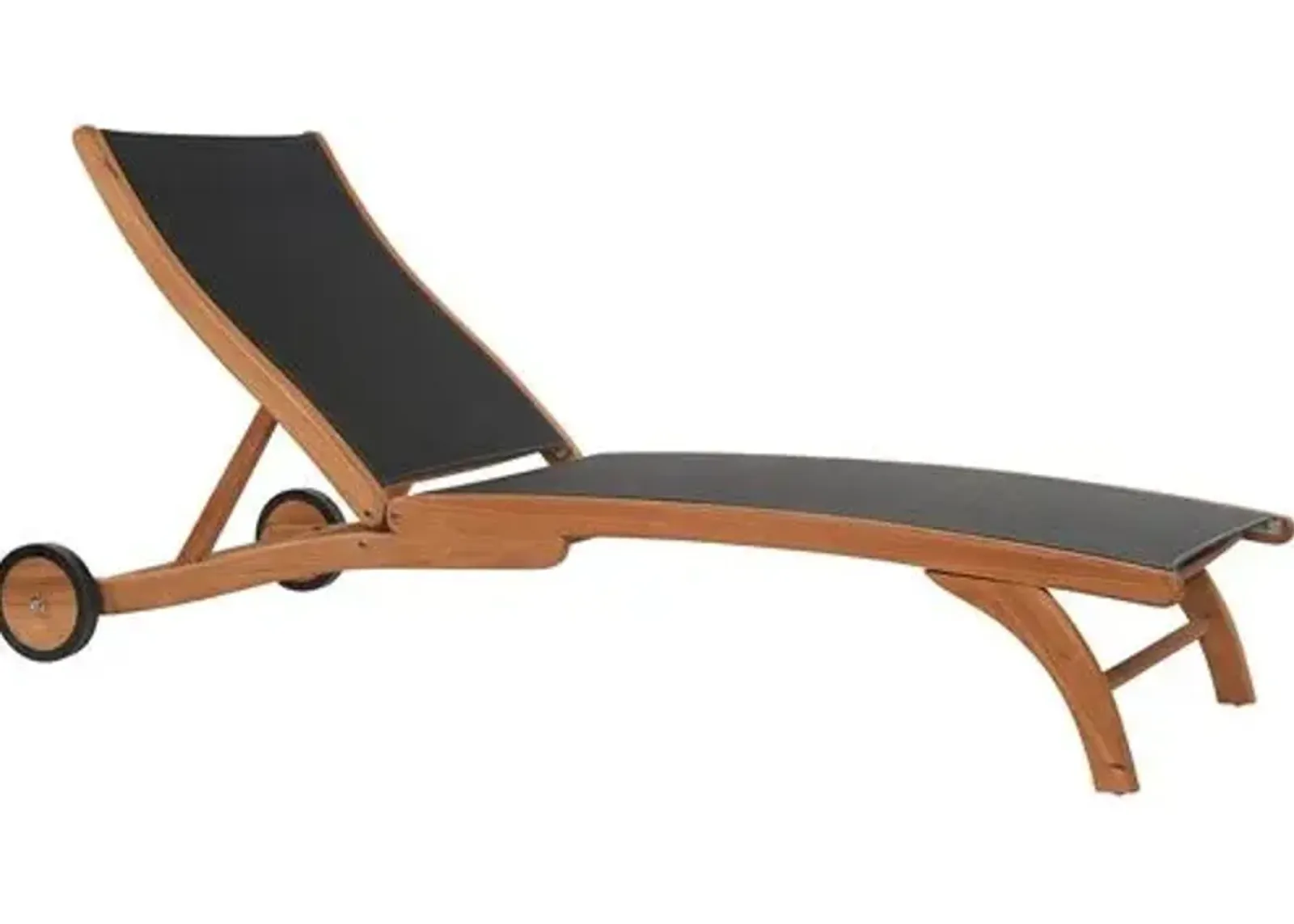 Milo Teak Outdoor Chaise Lounger - Black - Comfortable, Sturdy, Stylish