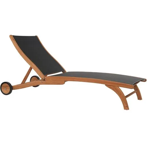 Milo Teak Outdoor Chaise Lounger - Black - Comfortable, Sturdy, Stylish