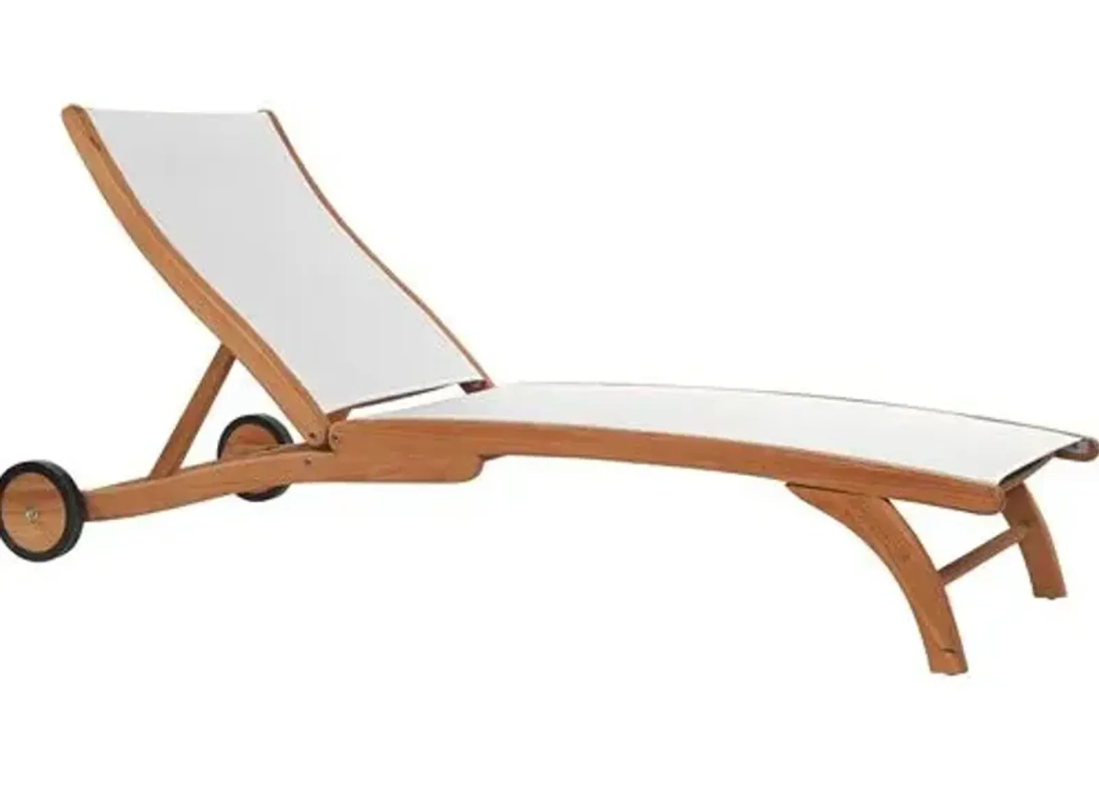 Milo Teak Outdoor Chaise Lounger - Ivory - White - Comfortable, Sturdy, Stylish