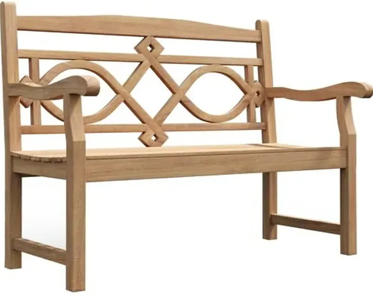 Bethany Teak Outdoor Bench - Natural - Brown