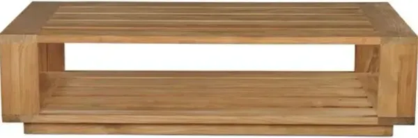 Misti Teak Outdoor Coffee Table - Natural - Handcrafted - Brown