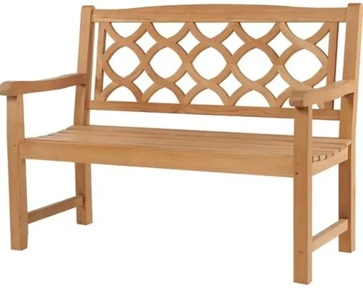 Bryson Teak Outdoor Bench - Natural - Brown