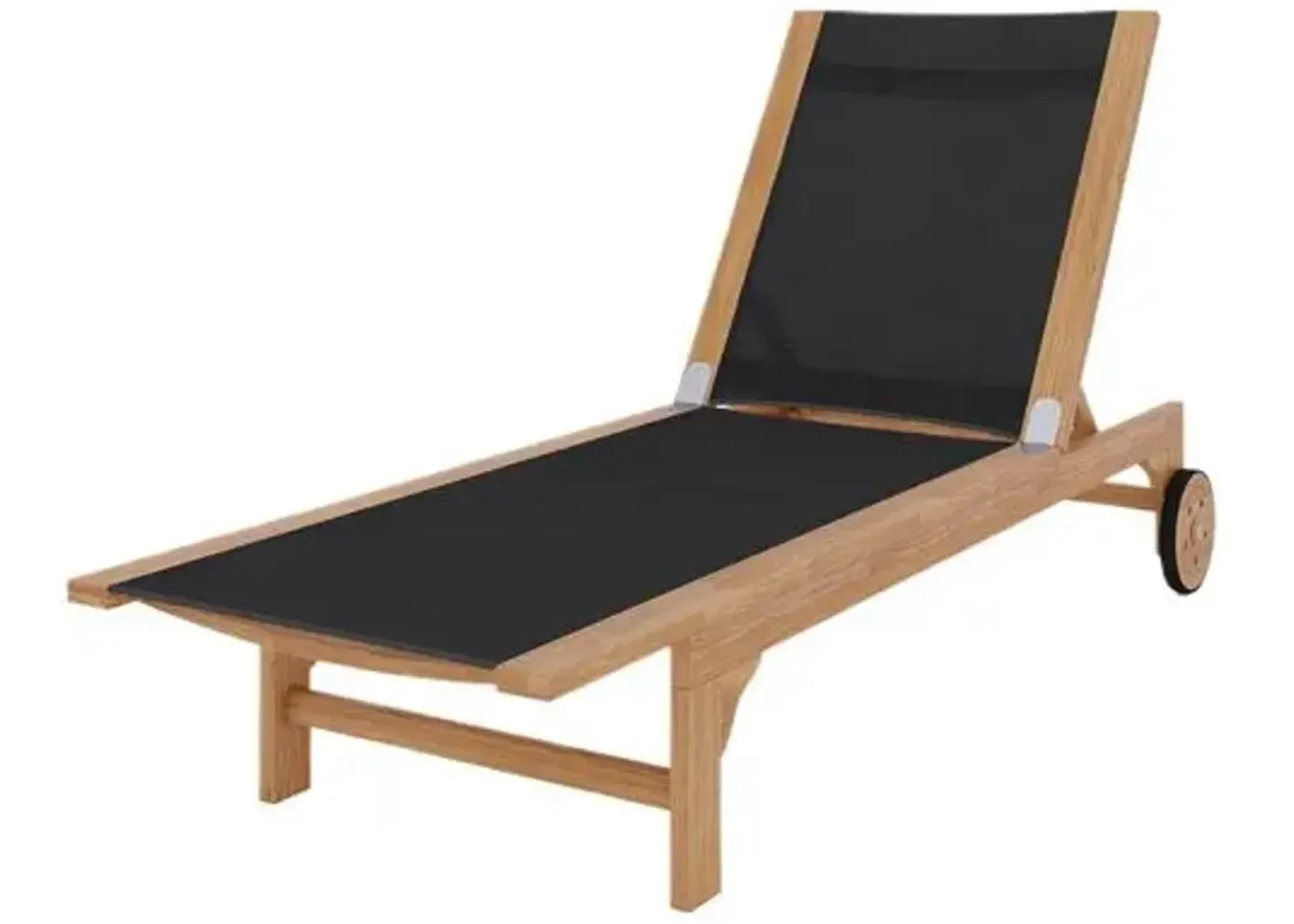 Myrna Teak Outdoor Chaise - Black - Comfortable, Sturdy, Stylish