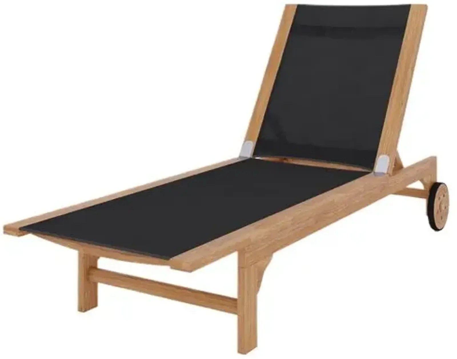 Myrna Teak Outdoor Chaise - Black - Comfortable, Sturdy, Stylish