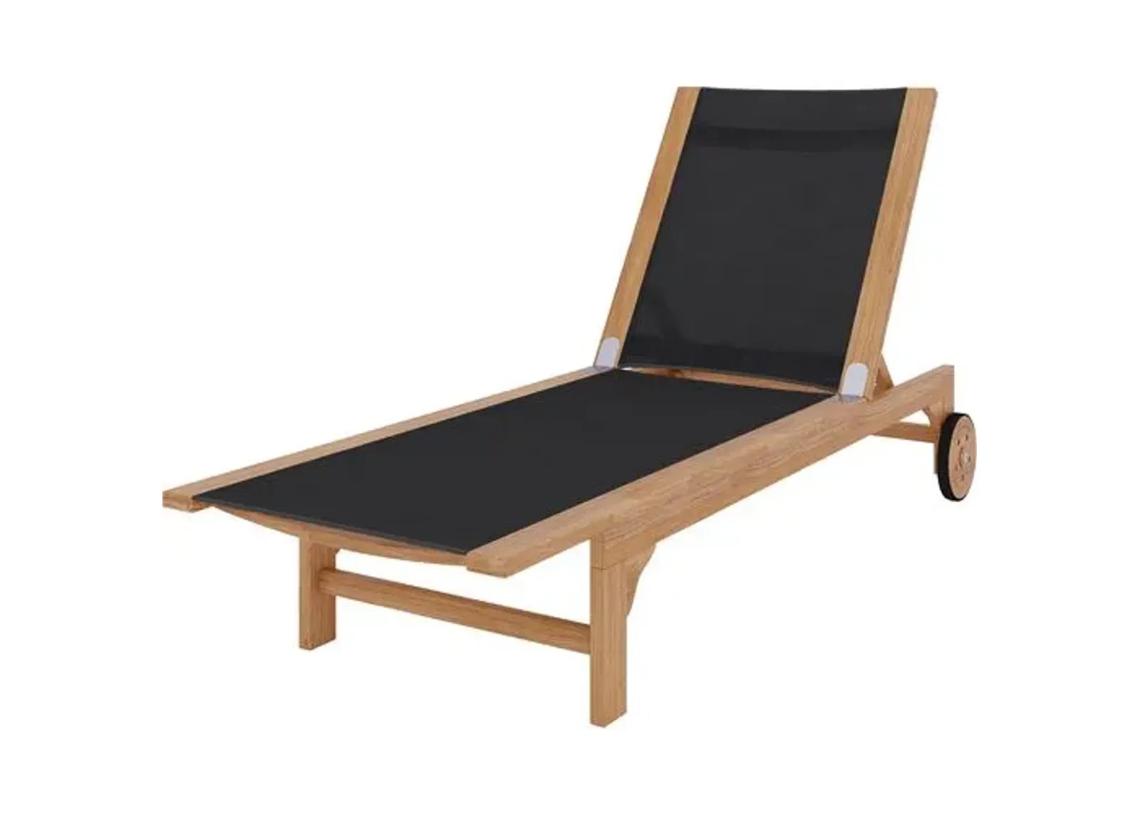 Myrna Teak Outdoor Chaise - Black - Comfortable, Sturdy, Stylish