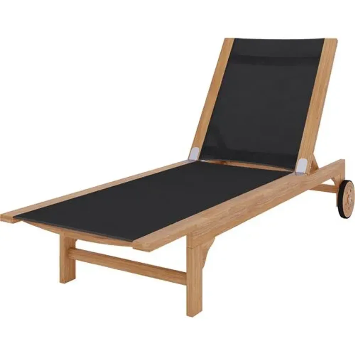 Myrna Teak Outdoor Chaise - Black - Comfortable, Sturdy, Stylish