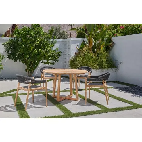 Nina 47" Teak Outdoor Dining Table - Natural