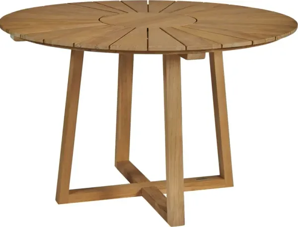 Nina 47" Teak Outdoor Dining Table, Natural