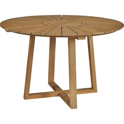 Nina 47" Teak Outdoor Dining Table - Natural