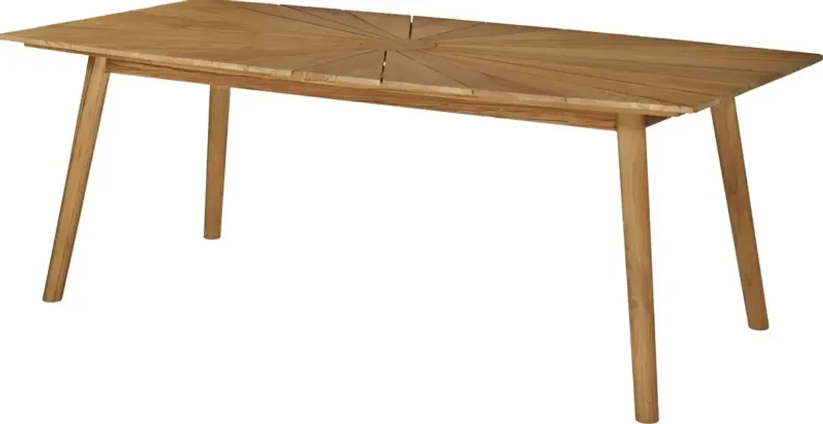 Bimi Teak Outdoor Rectangular Dining Table, Natural