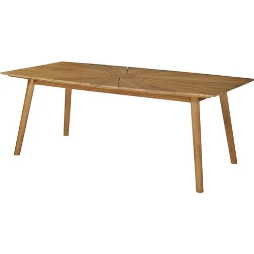 Bimi Teak Outdoor Rectangular Dining Table - Natural