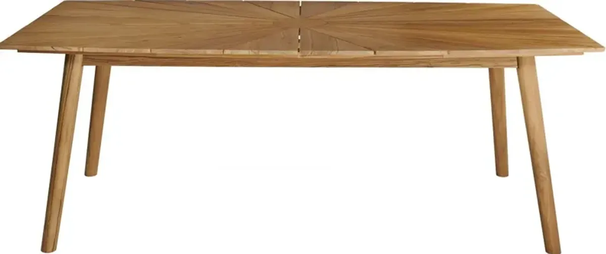 Bimi Teak Outdoor Rectangular Dining Table, Natural