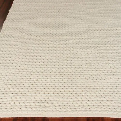 Arlow handwoven flat-weave Rug - Ivory - Exquisite Rugs - Ivory