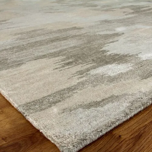 Bamboo Silk hand-knotted Rug - Light Silver/Gray - Exquisite Rugs - Gray