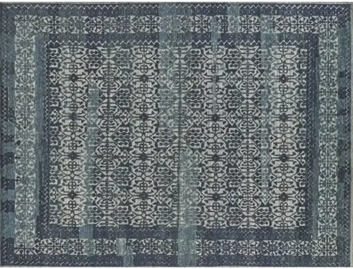 Cadence hand-knotted Rug - Navy Blue/Gray - Exquisite Rugs - Blue