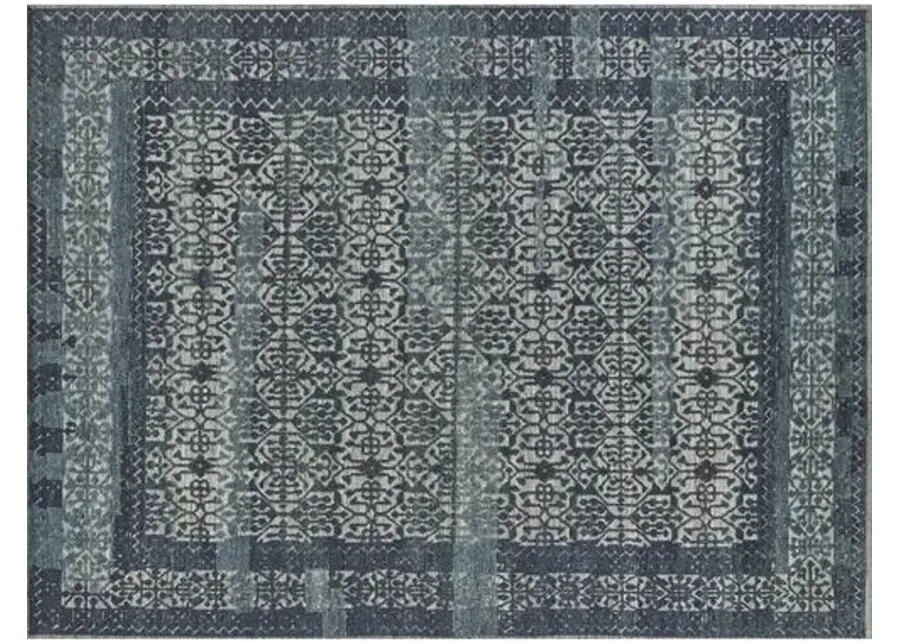 Cadence hand-knotted Rug - Navy Blue/Gray - Exquisite Rugs - Blue