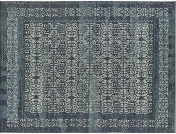 Cadence hand-knotted Rug - Navy Blue/Gray - Exquisite Rugs - Blue