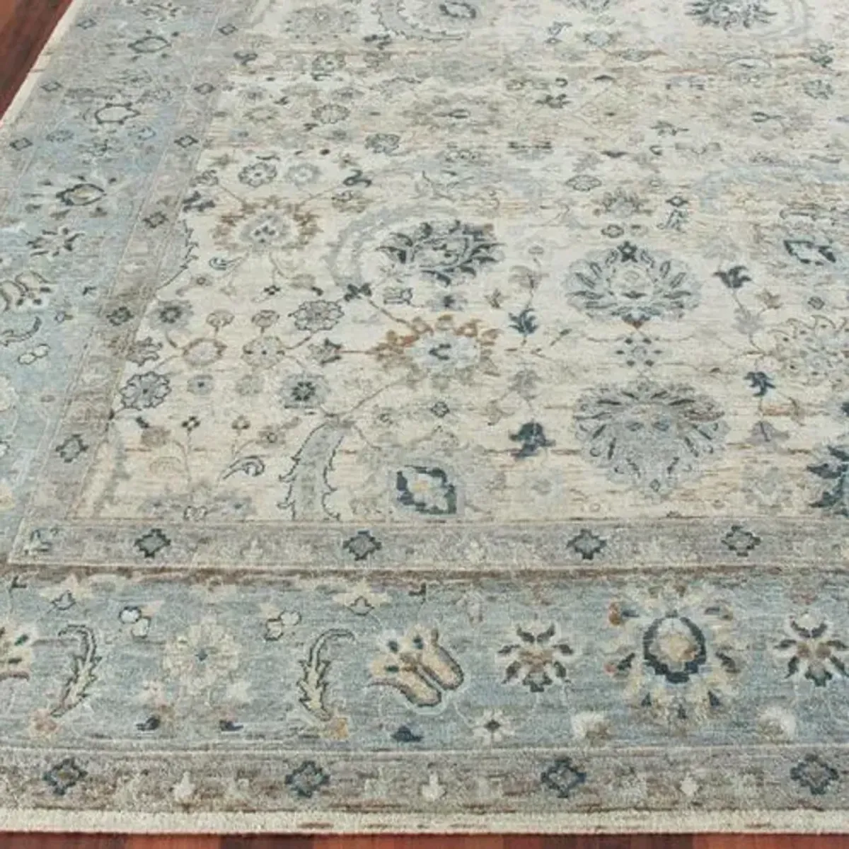 Harper hand-knotted Rug - Ivory/Light Blue - Exquisite Rugs - Blue