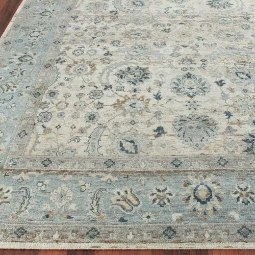 Harper hand-knotted Rug - Ivory/Light Blue - Exquisite Rugs - Blue