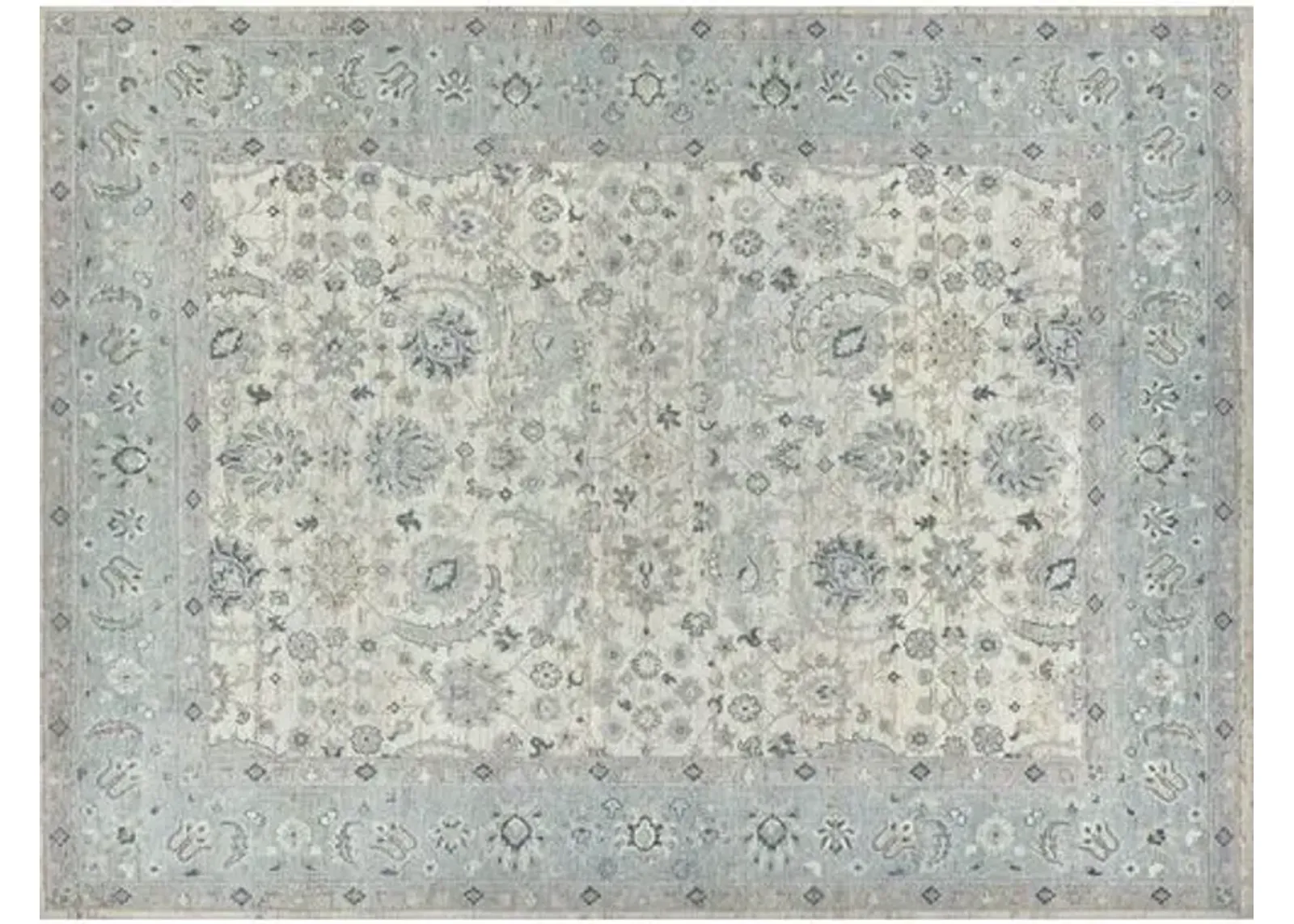 Harper hand-knotted Rug - Ivory/Light Blue - Exquisite Rugs - Blue