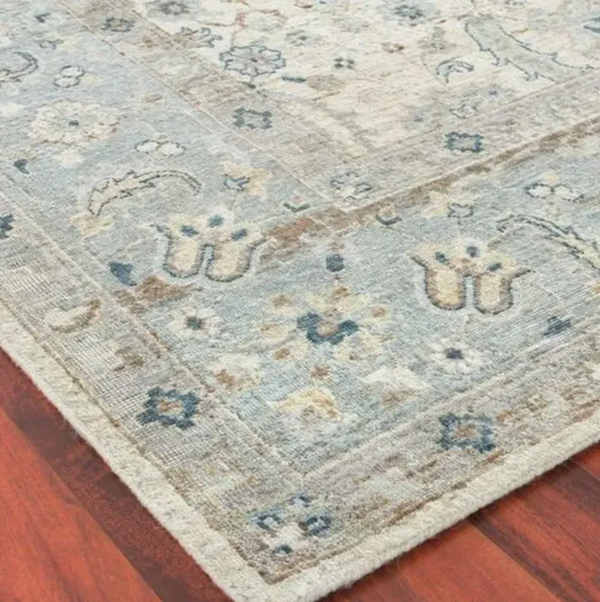 Harper hand-knotted Rug - Ivory/Light Blue - Exquisite Rugs - Blue