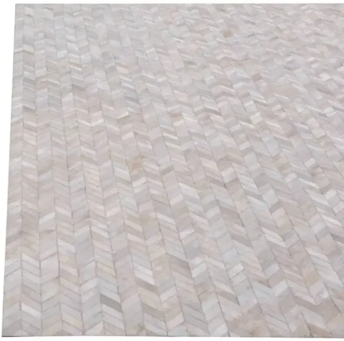 Mosaic Leather Cowhide Rug - Ivory - Exquisite Rugs - Ivory