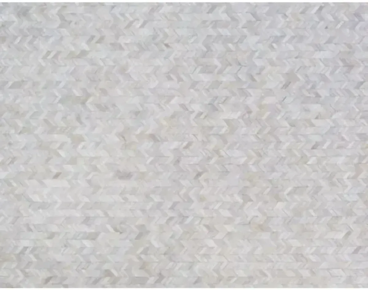 Mosaic Leather Cowhide Rug - Ivory - Exquisite Rugs - Ivory