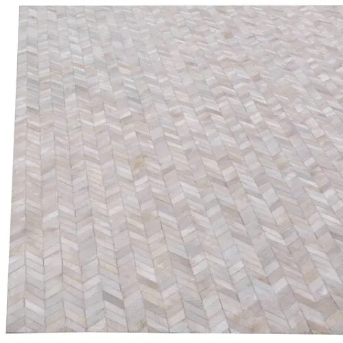 Mosaic Leather Cowhide Rug - Ivory - Exquisite Rugs - Ivory