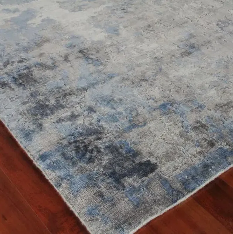 Reflections Bamboo hand-loomed Rug - Silver/Blue - Exquisite Rugs - Handcrafted - Blue