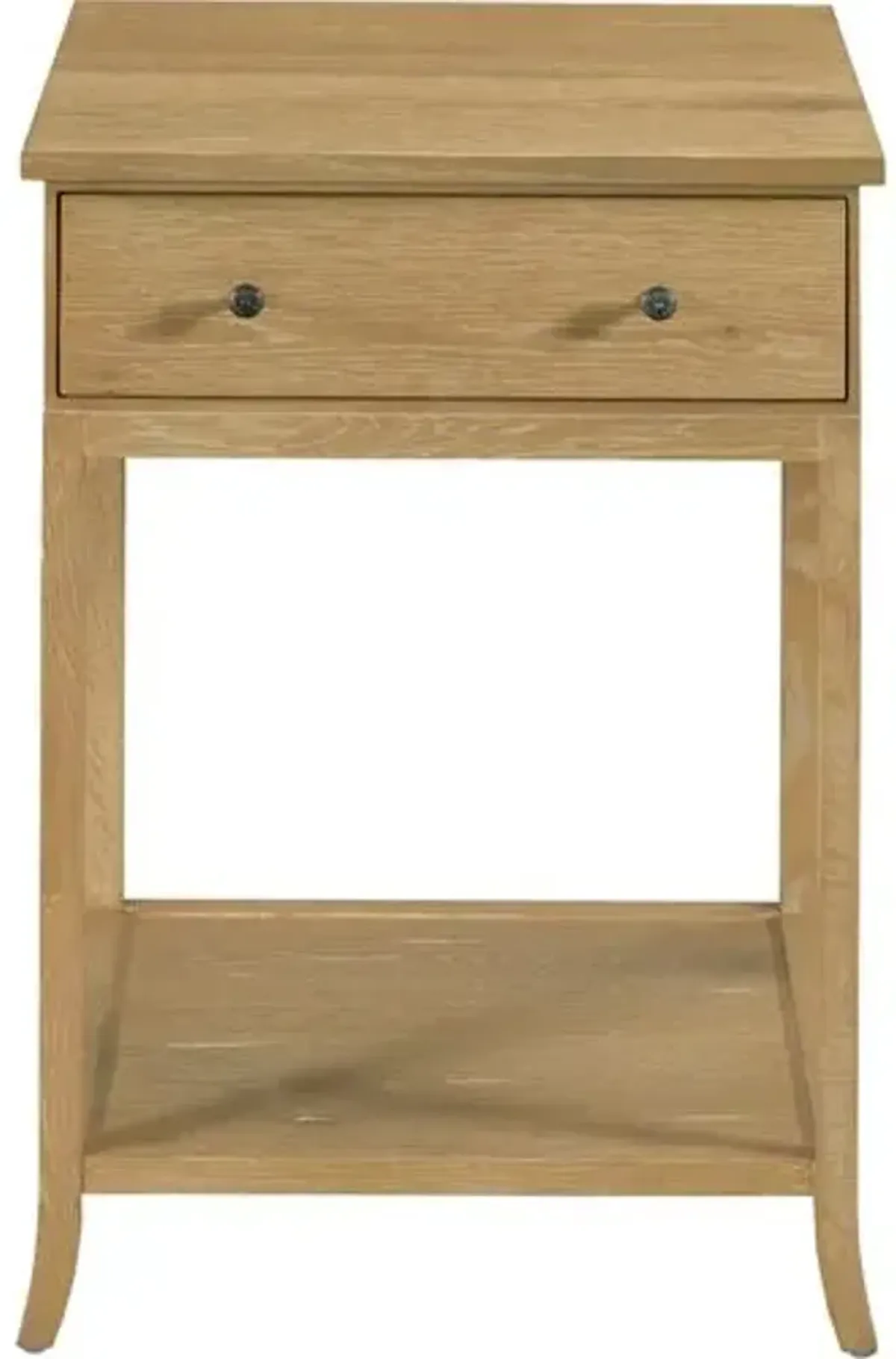 Sincerity Oak Bedside Table - Limewash - Lauren Liess - Beige