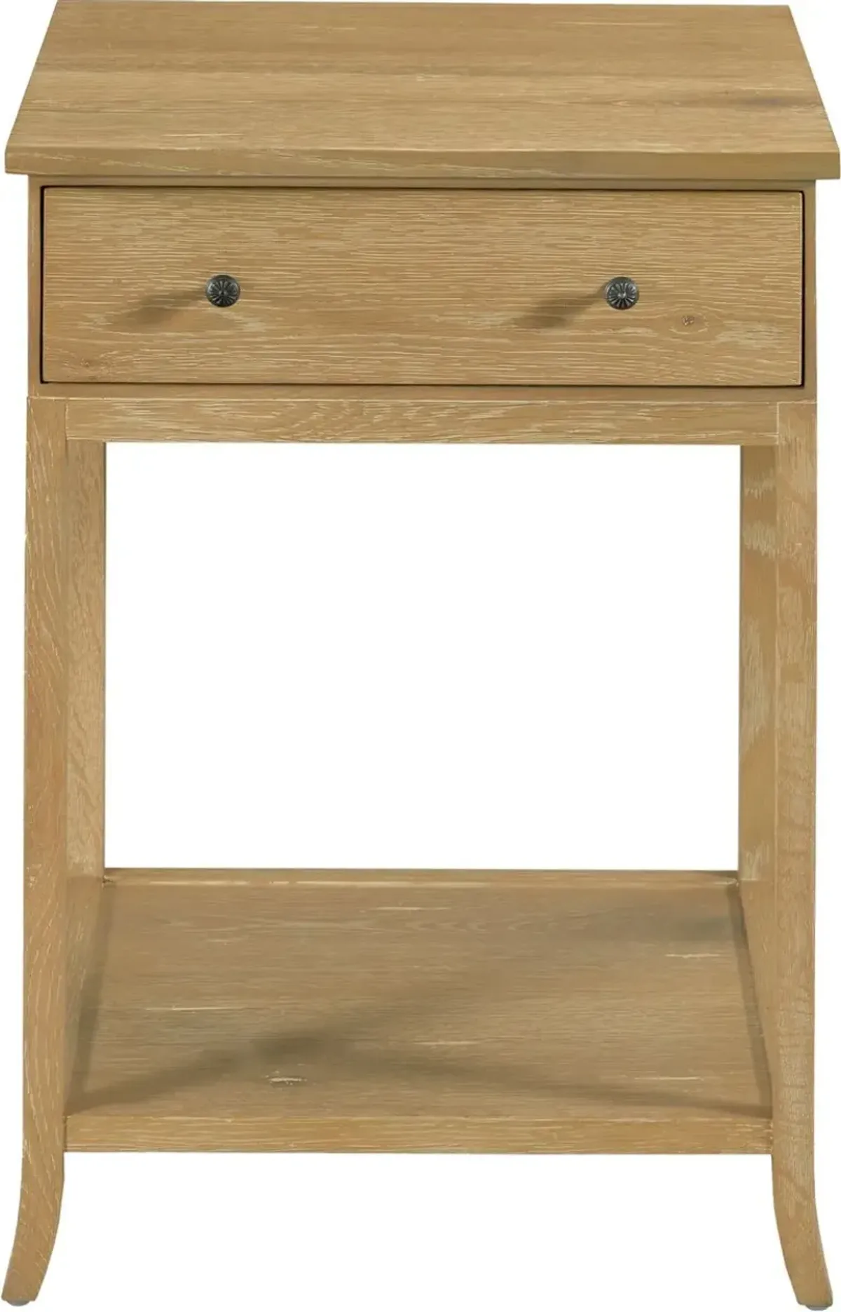 Sincerity Oak Bedside Table, Limewash