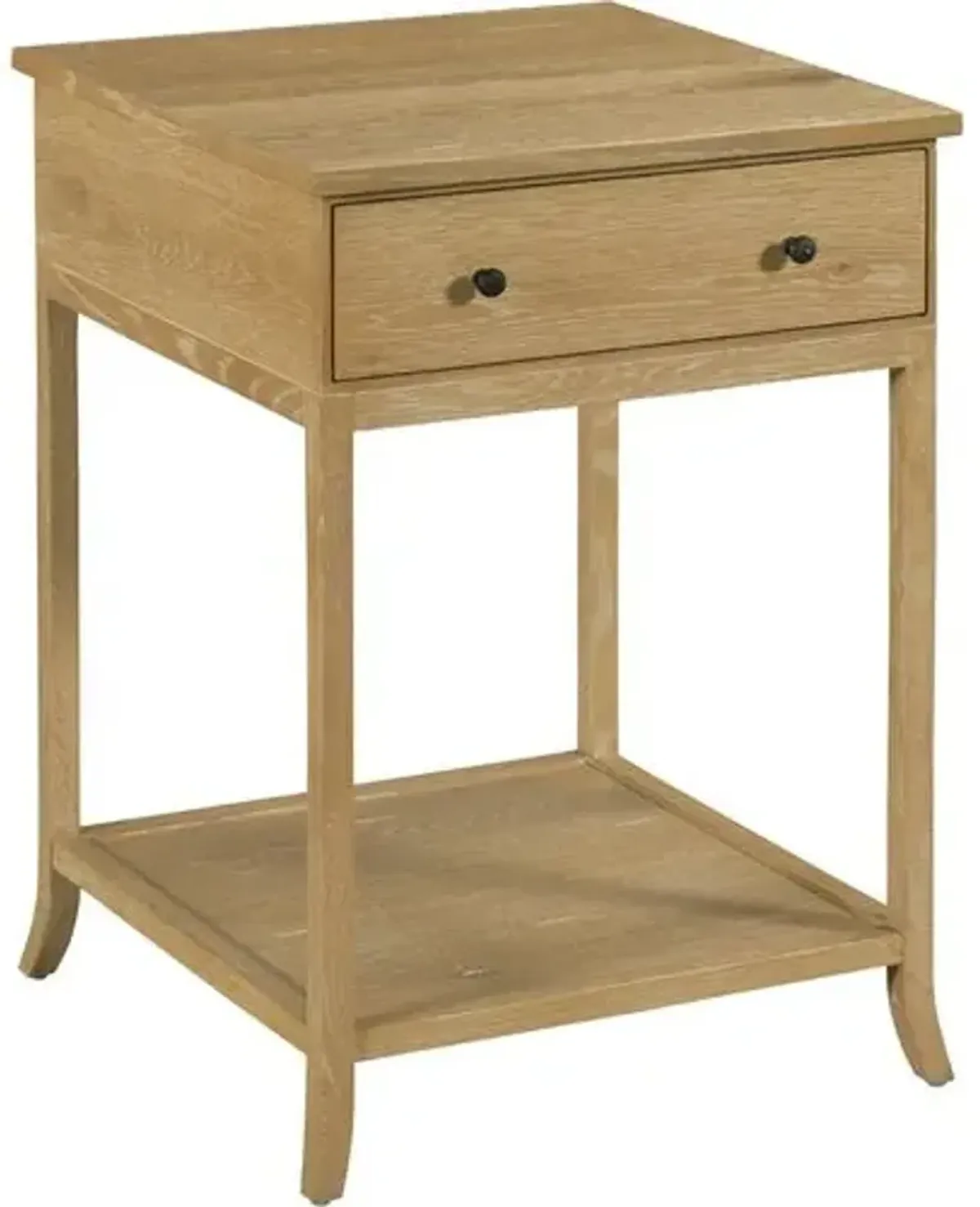 Sincerity Oak Bedside Table - Limewash - Lauren Liess - Beige