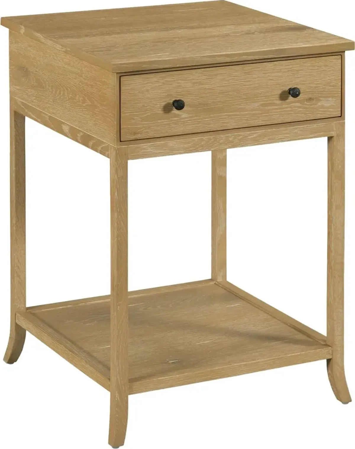 Sincerity Oak Bedside Table, Limewash