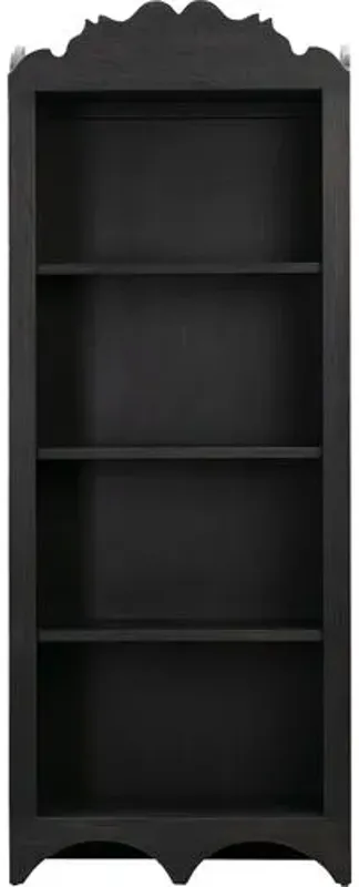 Flourish 83" Tall Oak Bookcase - Black - Lauren Liess