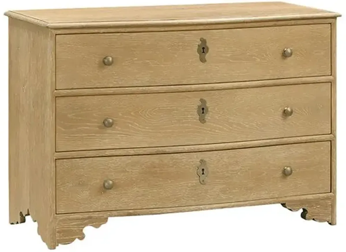 Province 3-Drawer Oak Chest - Limewash/Brass - Lauren Liess