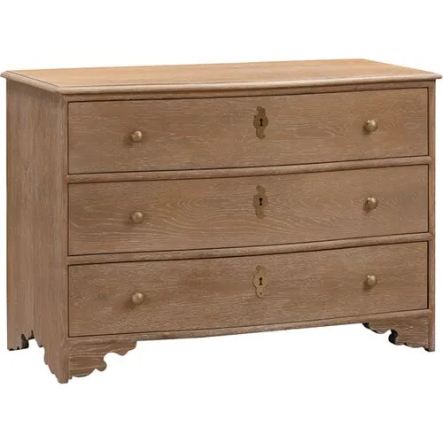 Province Oak Chest - Limewash/Brass - Lauren Liess