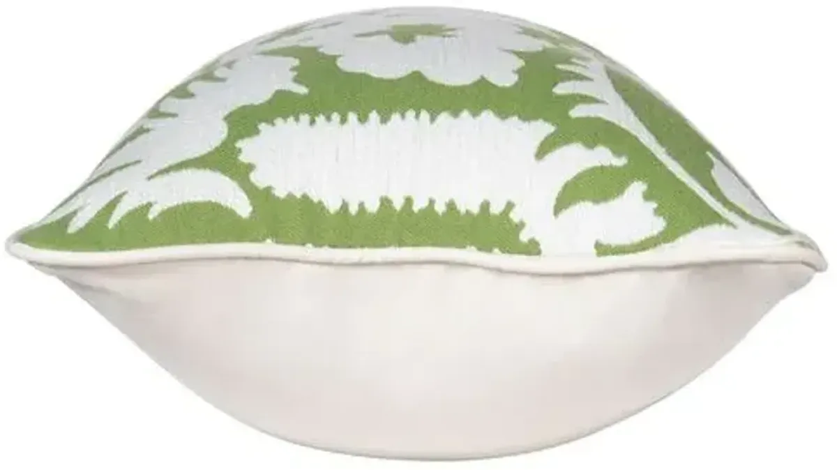 Farah 12"x23" Outdoor Lumbar Pillow - Green/White