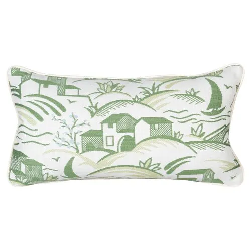 Harbor 12"x23" Outdoor Lumbar Pillow - Green