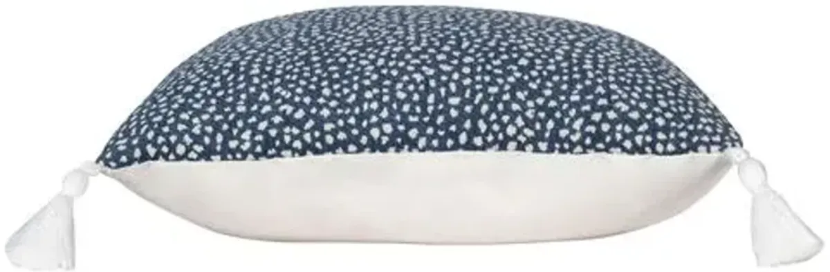 Nora Spot Outdoor Pillow - Blue/White