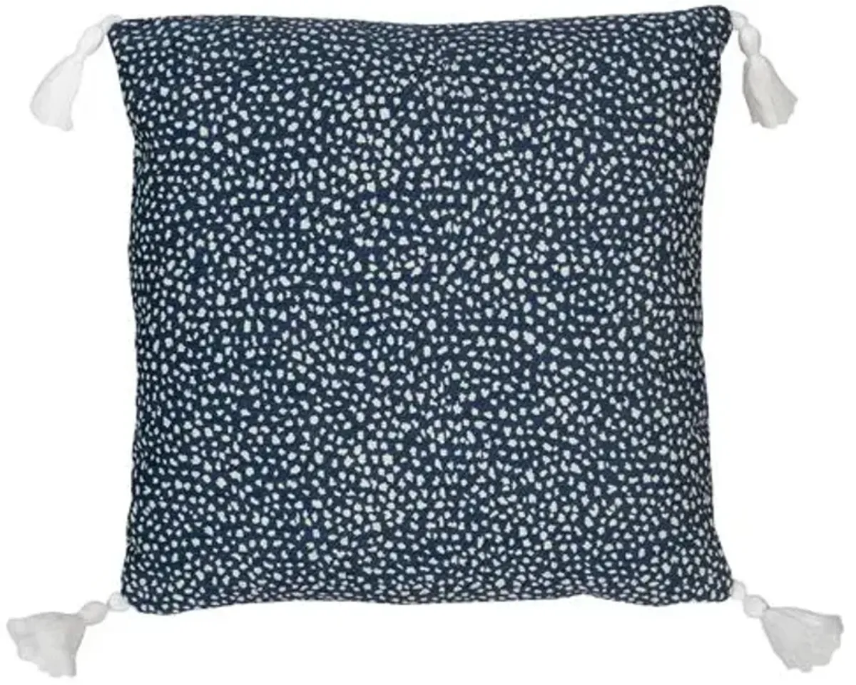 Nora Spot Outdoor Pillow - Blue/White