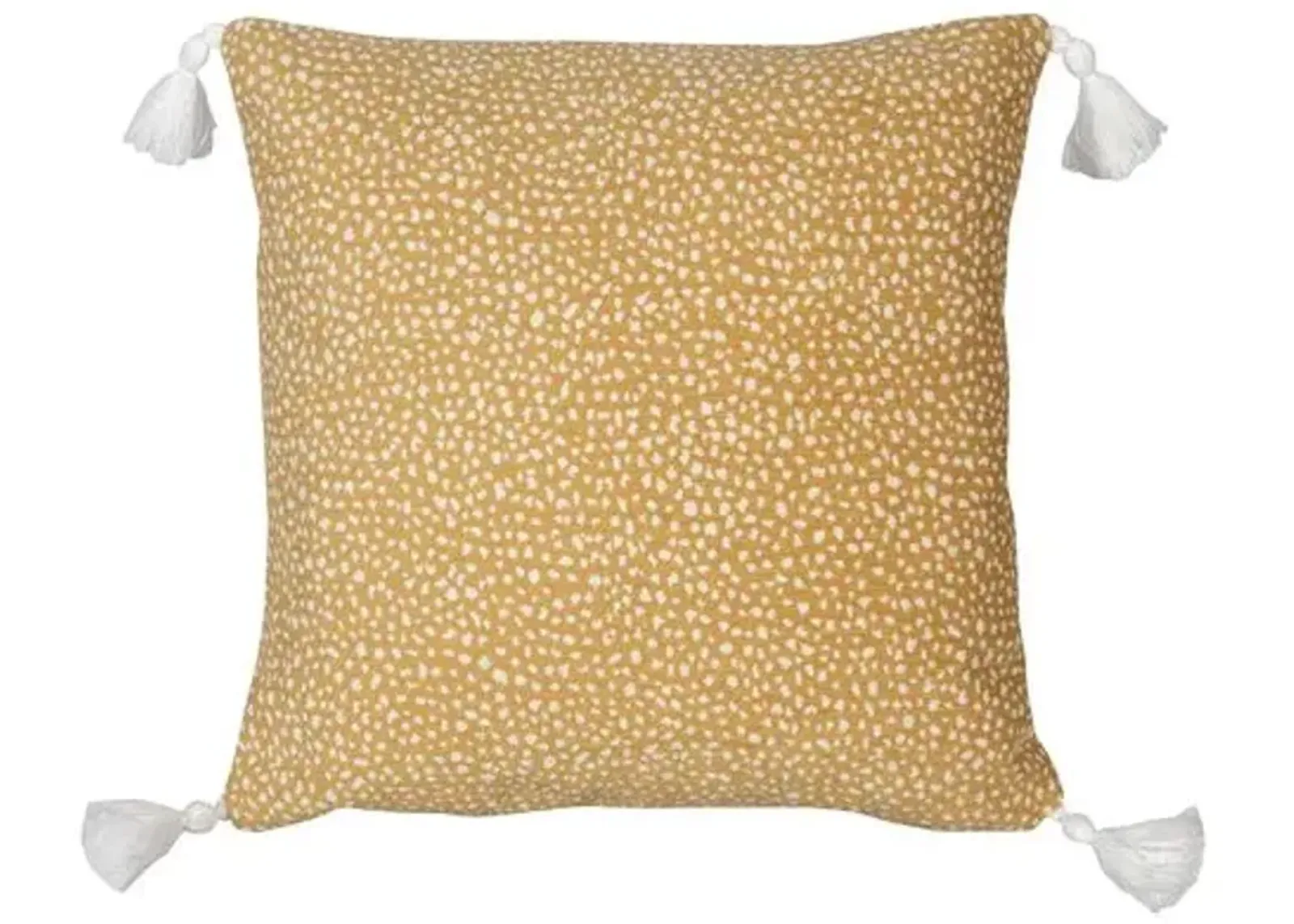 Nora Spot Outdoor Pillow - Straw/White