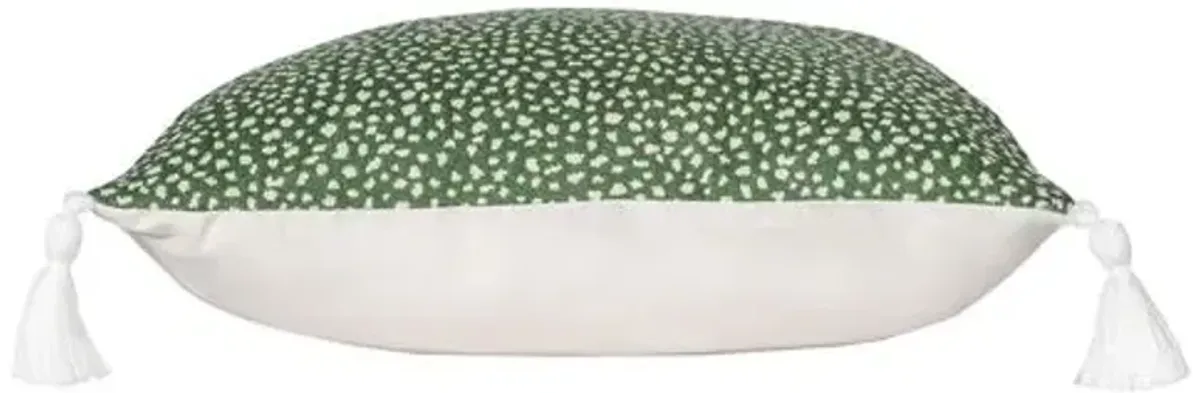 Nora Spot Outdoor Pillow - Green/White