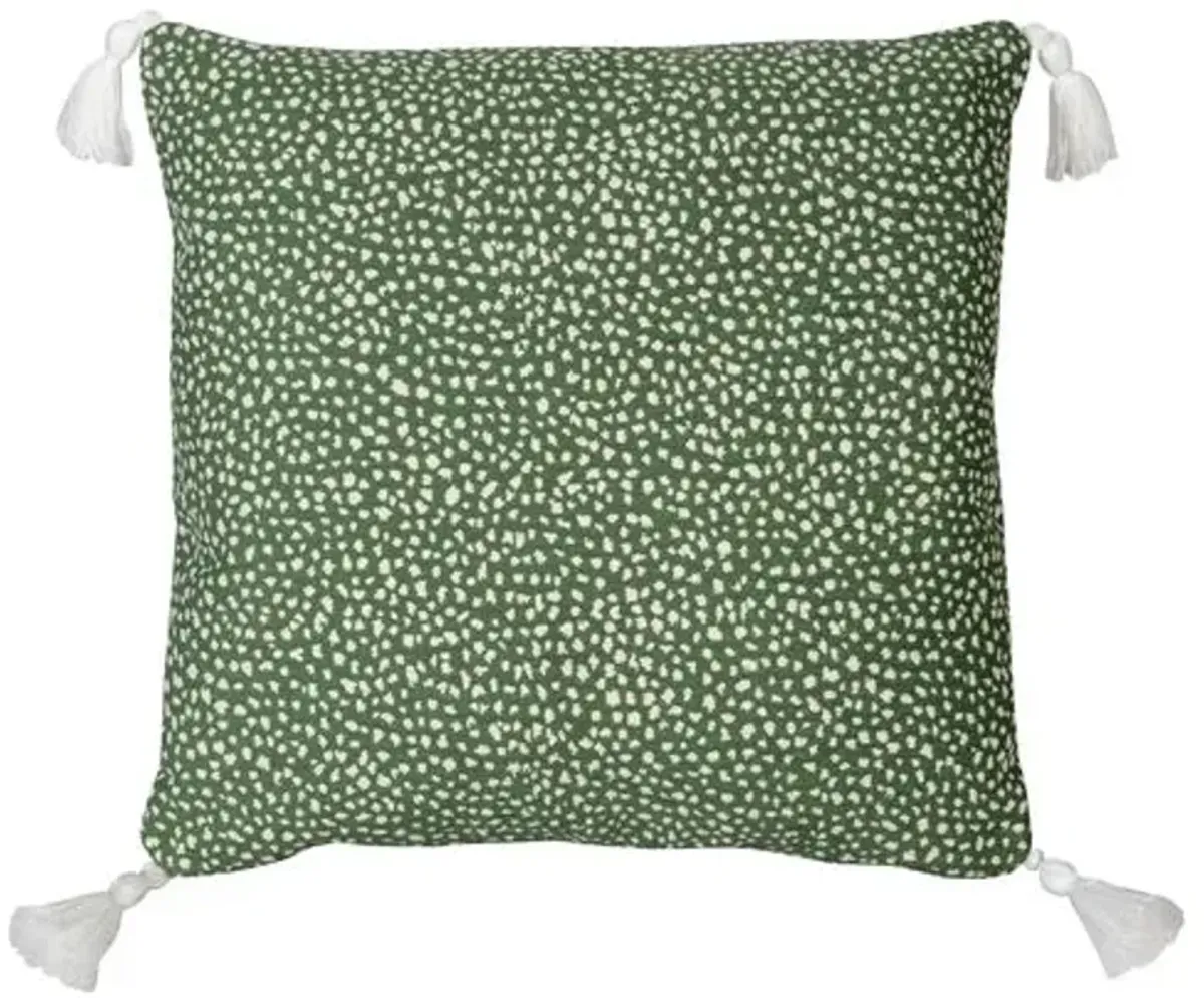 Nora Spot Outdoor Pillow - Green/White