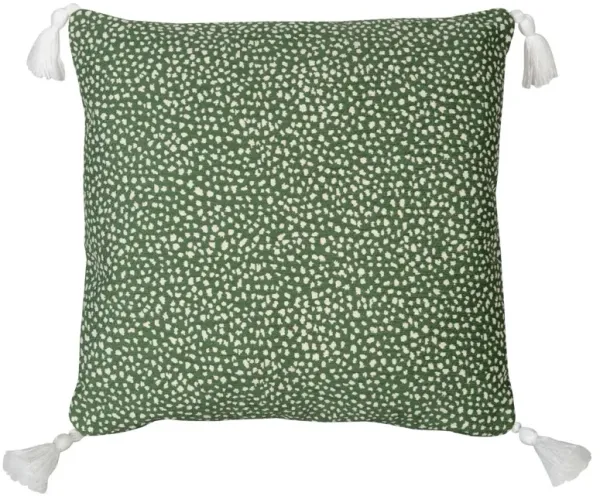 Nora Spot Outdoor Pillow, Green/White
