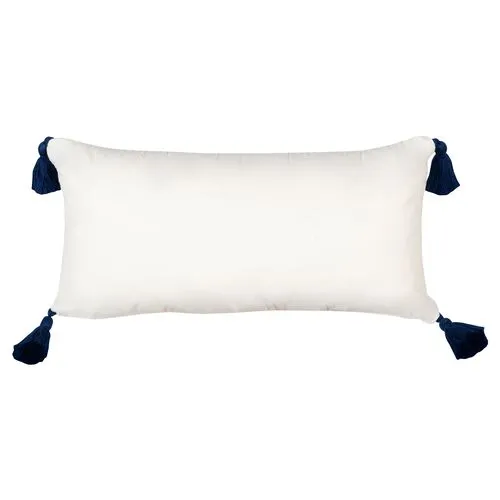 Nora 12"x23" Outdoor Lumbar Pillow - Blue/White
