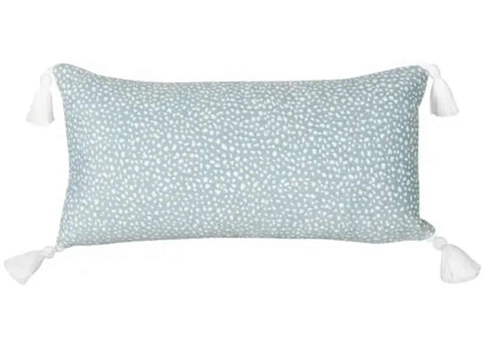 Nora 12"x23" Outdoor Lumbar Pillow - Aqua/White