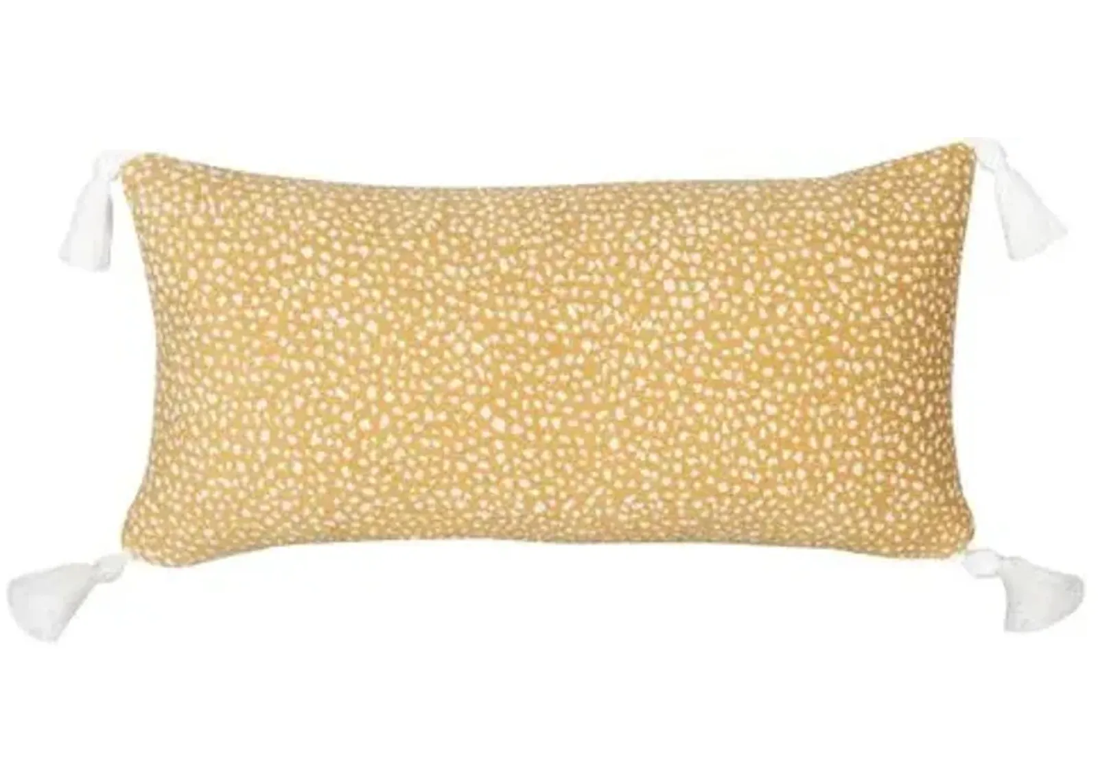 Nora 12"x23" Outdoor Lumbar Pillow - Yellow/White