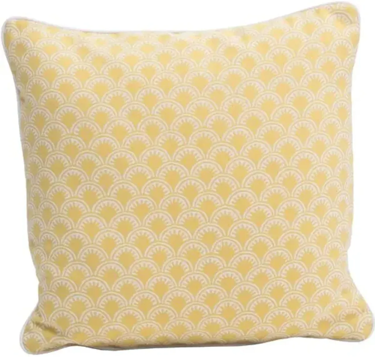 Scallop Outdoor Pillow - Yellow/White